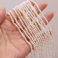 natural freshwater pearl near round punch aaa pearl lady beaded diy necklace bracelet jewelry gift bead wholesale size 3 3 5mm