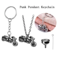 stainless steel motorcycle pendant cremation urn necklace for ashes pendant punk style memorial jewelry keychain 2pcs