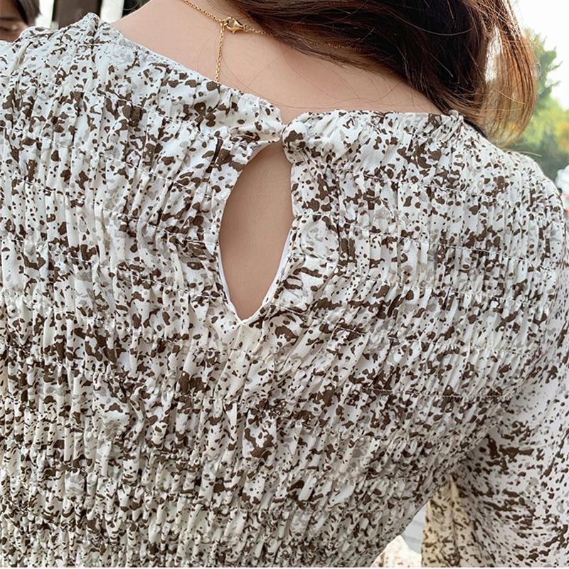 Женское винтажное Плиссированное Платье макси с цветочным принтом длинным