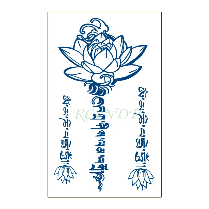 

Waterproof Temporary Juice Tattoo Sticker Lotus Flower Letter Lasting Tattoos Flash Tatoo Fake Tatto for Men Women