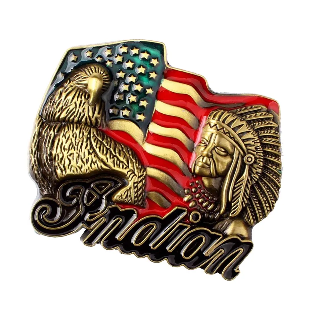 

Retro Vintage Classic Mens Indian Chief Eagle Engraved Belt Buckle Texas Rodeo Metal Alloy Western Cowboy