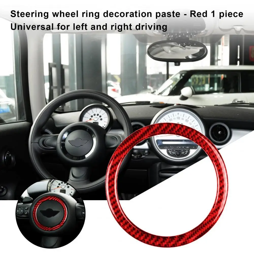 

Steering Wheel Ring Durable Carbon Fiber Red Steering Wheel Ring Trim for BMW MINI R55 R56 COUNTRYMAN R60 PACEMAN R61 07-13