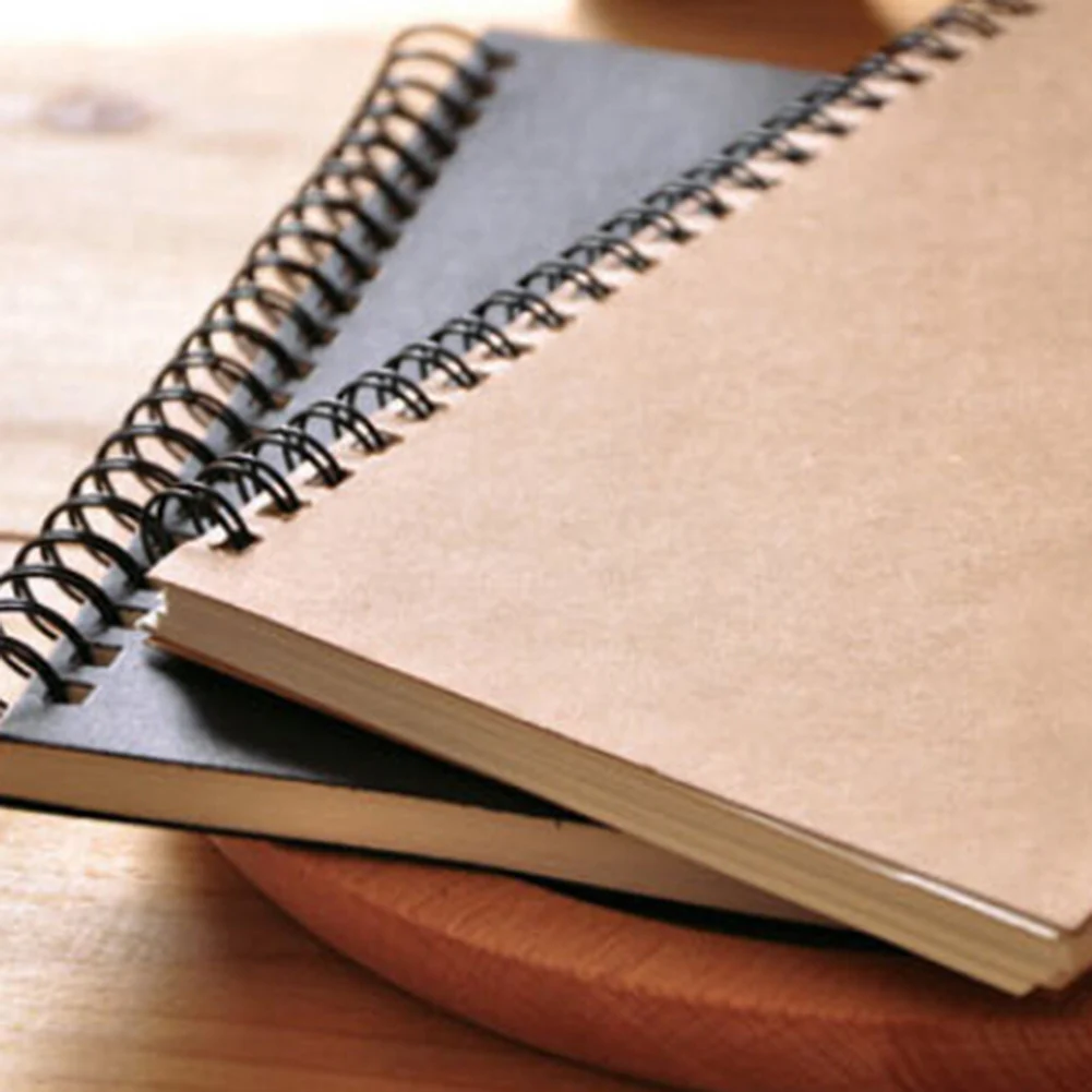 Ретро DIY канцелярские принадлежности спиральная контурная катушка эскиз книга пустая бумага искусство Граффити Блокнот канцелярские принадлежности