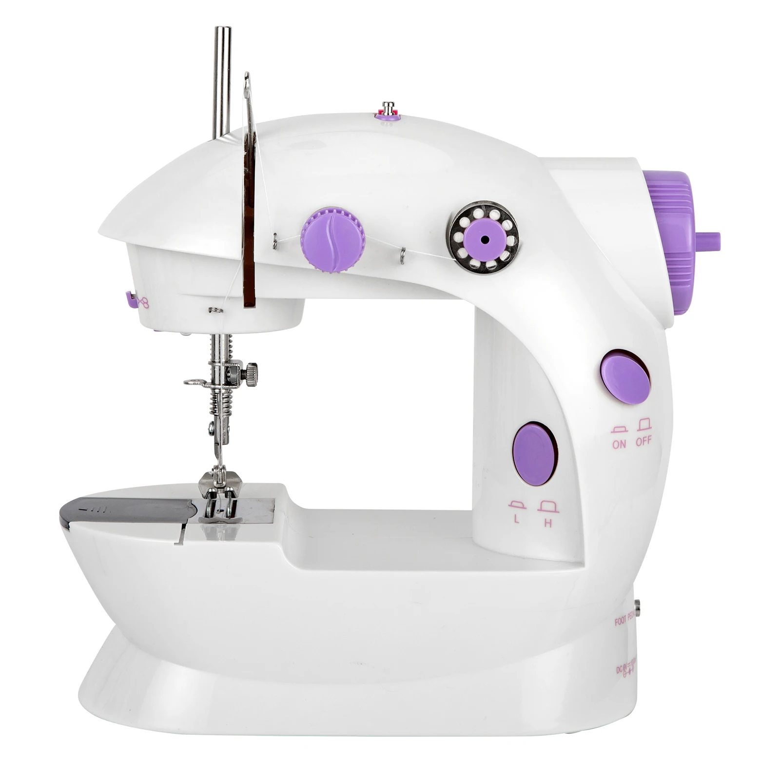 

Sewing Machine W/Extension Table Crafting Mending Seaming Machine Portable Household Electric Manual Small Mini Desktop White