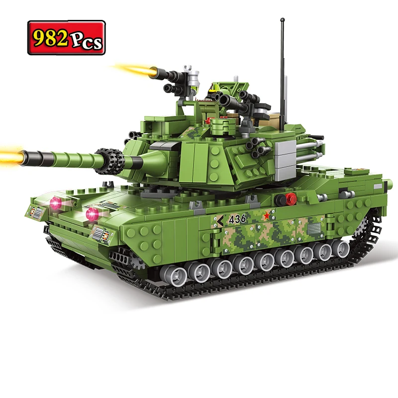 

World War II Military Series 6-in-1 Tank Armored Vehicle Aircraft Artillery Weapon MOC Model Building Blocks Bricks Toys Gifts