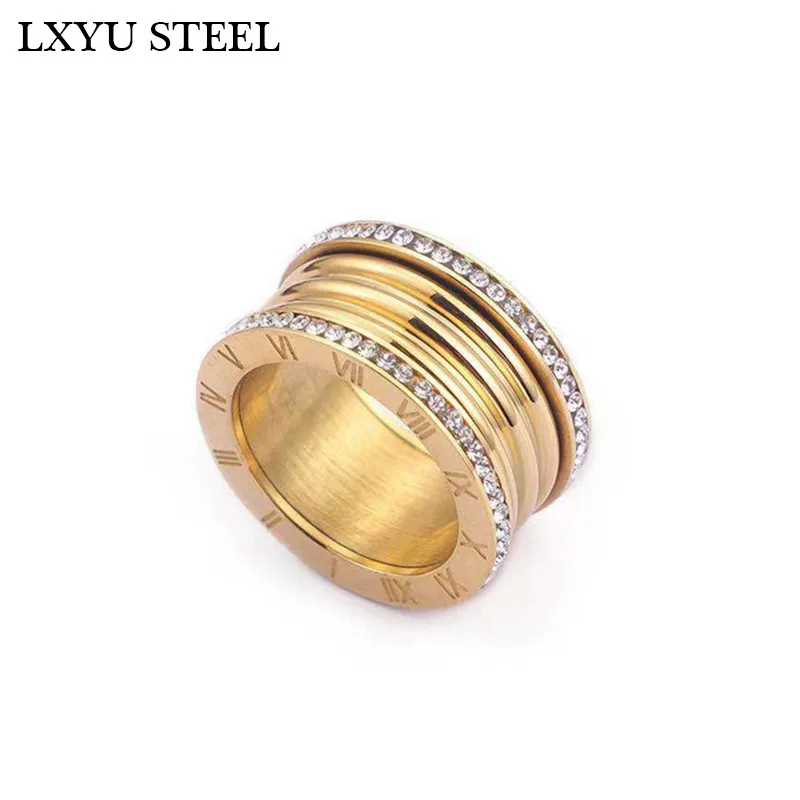 Роскошные кольца с римскими цифрами, нержавеющая сталь, Bague Femme, трендовые обручальные кольца с кубическим цирконием для женщин, ювелирные изделия Anillos Mujer