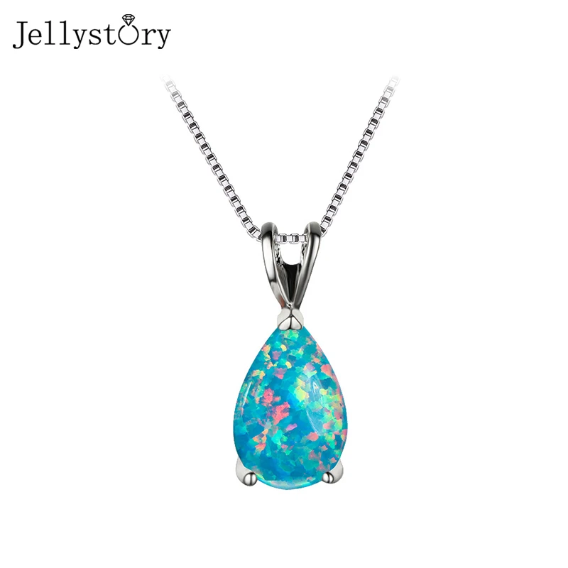 

Модные ожерелья Jellystory из серебра 925 пробы для женщин ожерелье с опалом в форме капли для женщин простой подарок оптовая продажа 2021