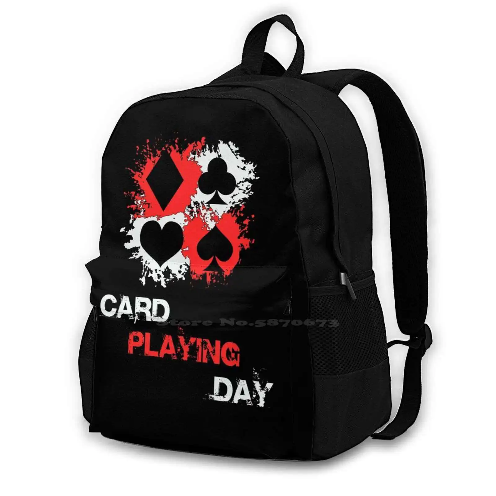 

Card Playing Day Ace Cards Poker Casino Game Gift Fashion Travel Laptop School Backpack Bag Poker Casino Ace Game Gambling