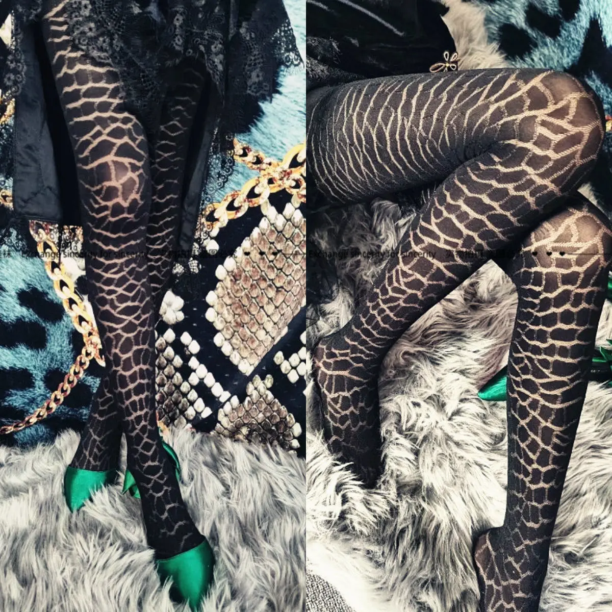 

Snake Print Tattoo Tights Women Sexy Underwear Elastic Printed Pantyhose Female Comfortable Pantyhose Girl Tights