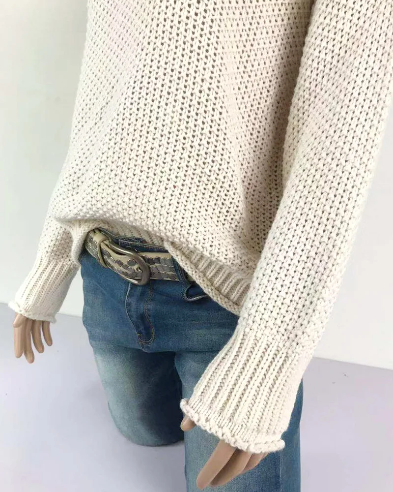 

Women Sweaters and Pullovers Long Sleeve Knitted Loose Pullover Ladies Fall Sweater Fashion New