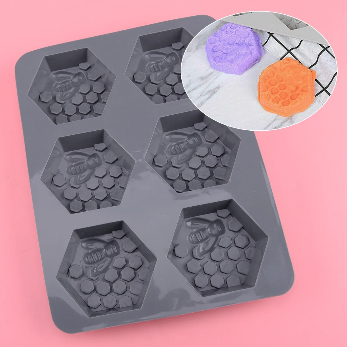 

Силиконовые 6 cavity соты мыло с изображением пчелы Плесень лоток для собственными руками Сделай Сам ремесла