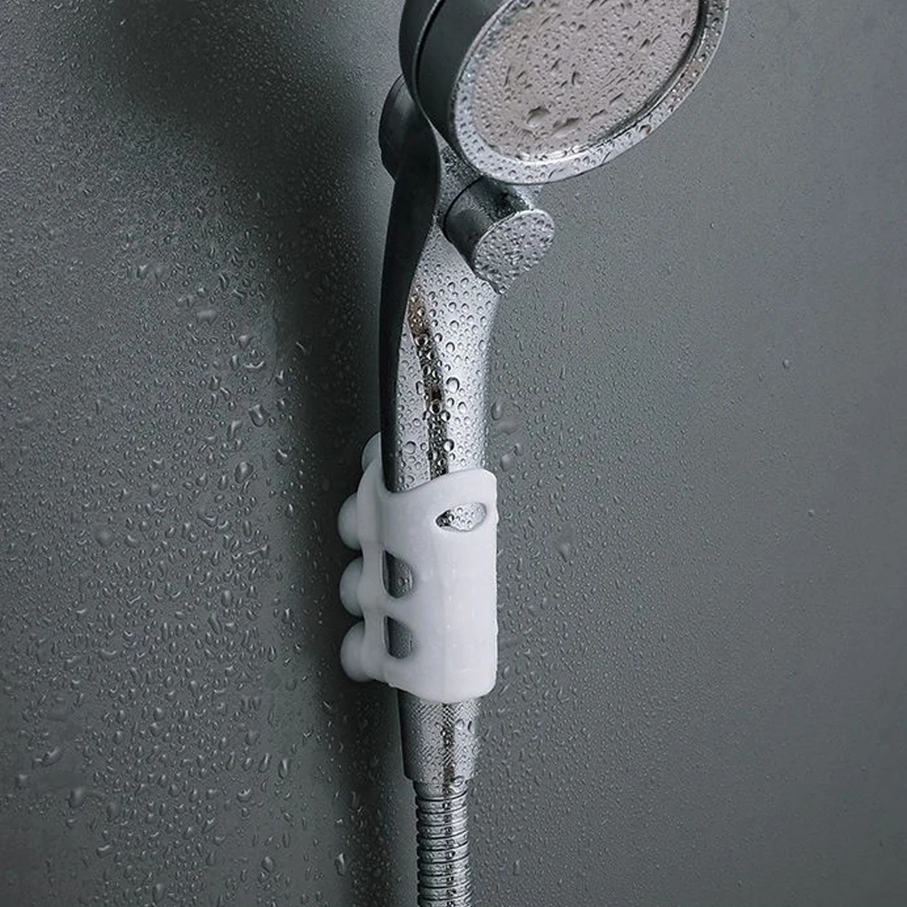 Держатель для душевой лейки без отверстий настенный силиконовый кронштейн