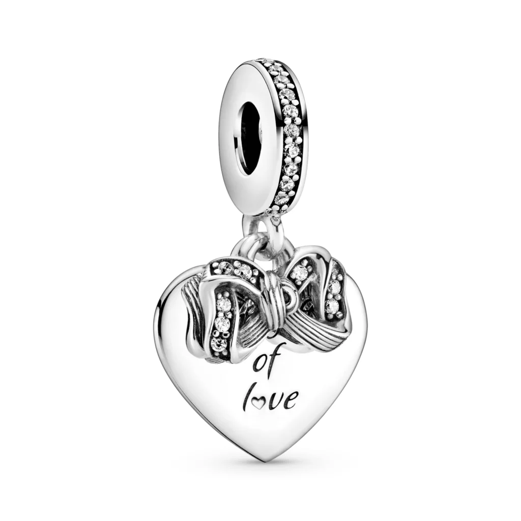 

2021 New 100% 925 Sterling SILVER charms Sparkling Red Disc Double Dangle Charm fit Original Pandora Bracelet silver 925 jewelry