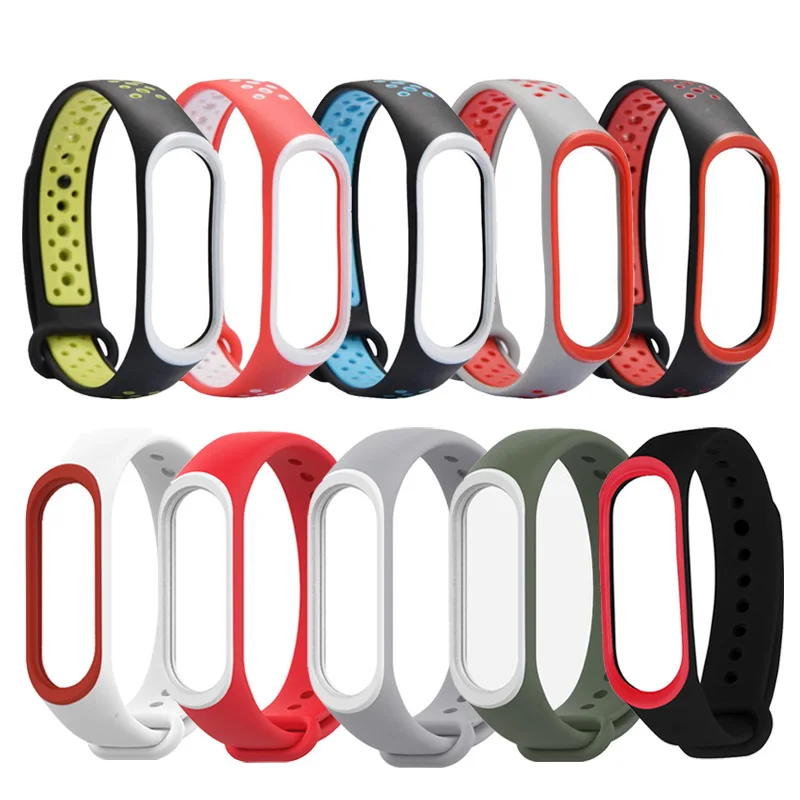 10pcs mixed 1 10 шт./упак. для Mi band 3 4 браслет ремень для Mi band 3 4 ремешок на запястье с силиконовым браслетом, браслет MiBand 4 браслет аксессуары - Цвет: 10pcs mixed 1