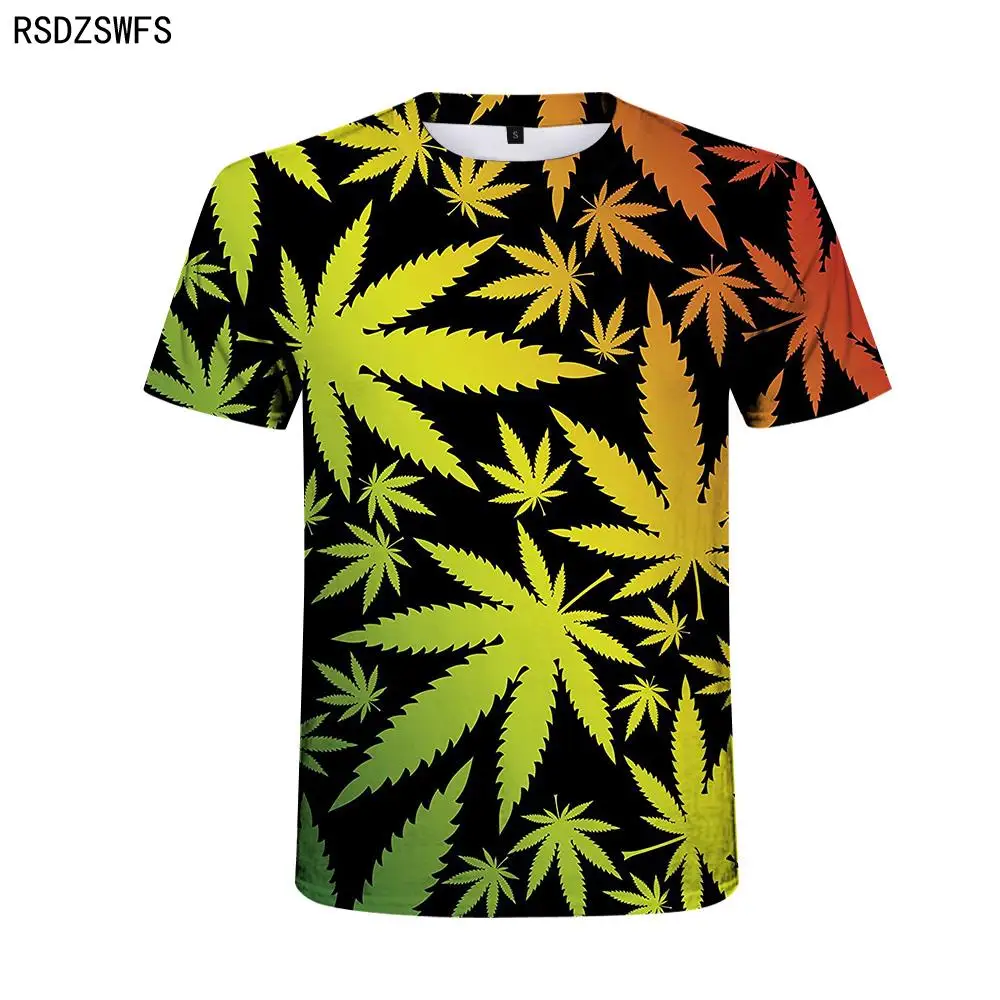 Fashion Natural Weeds 3D Printe Men T-Shirts Casual Short Sleeve T Shirt For Hip Hop Oversized T-Shirt O-Neck Soft Elastic | Мужская