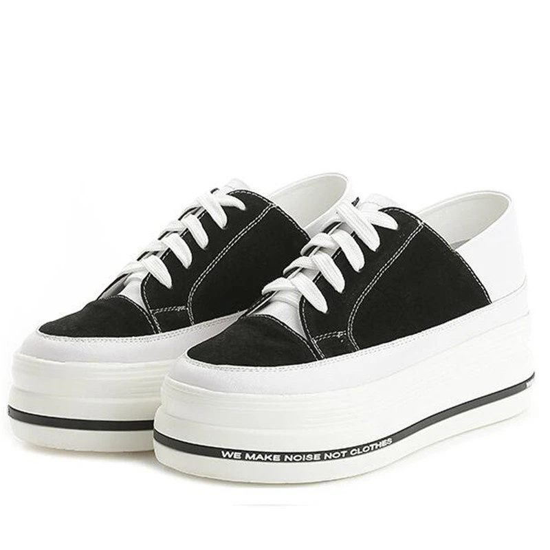 

Real Leather Chunky Platform Shoes for Women Sneakers Brand Sport Femme Muffin Colorful Platform Sneakers 2020 Fashion Shoes