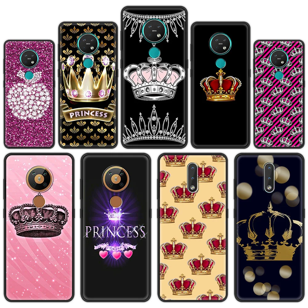 

Soft Phone Cover Case for Nokia 2.2 2.3 3.2 4.2 7.2 1.3 5.3 2.4 3.4 C3 1.4 5.4 C10 C20 X20 Luxury Shell Diamond Crown Printing