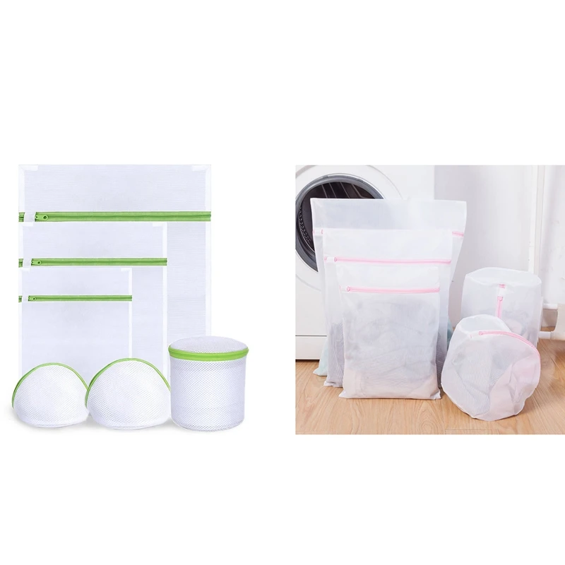 

6Pcs Laundry Bag Drawstring Bra Underwear Products Laundry Bags Useful Mesh Net Bra Wash Bag Zipper Laundry Bag & 5Pcs Aundry Ba