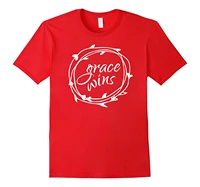 christian t shirt grace wins with a wreath short sleeve t shirt cotton top tee men 2017 brand clothing tees casual