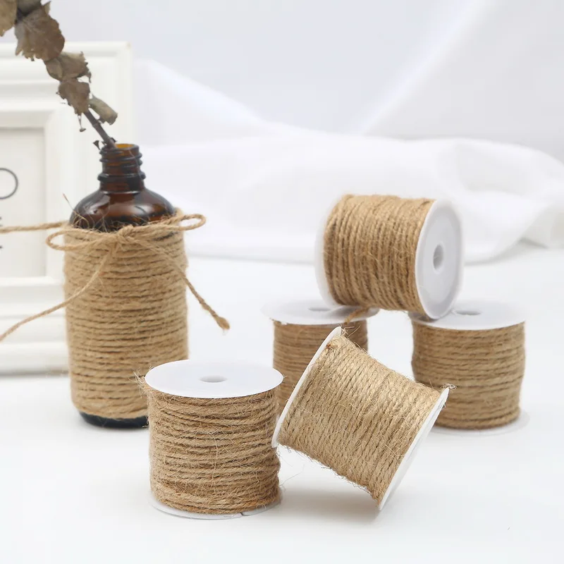 

5-15m/roll Natural Jute Twine Burlap String Hemp Rope Party Wedding Gift Wrapping Cords Thread DIY Florists Craft Decoration