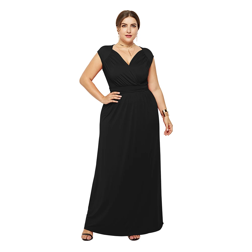 Женское платье макси модная винтажная одежда без рукавов модное вечернее с V