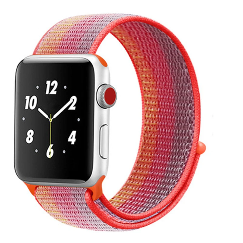Red Stripe Нейлоновый ремешок для Apple Watch серии 5 42 мм iwatch 44 мм ремешок 38 мм 40 мм iwatch sreies 4 3 2 pulseira браслет ремешок для часов - Цвет ремешка: Red Stripe