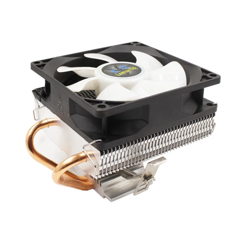 NO RGB White 90mm RGB светодиодный кулер охлаждения процессора 2 heatpipe cpu вентилятор 3Pin ПК охлаждения 90 мм вентилятор радиатора для LGA/775/1158/1366/AM4/AM3/AM2+/AM2 - Цвет лезвия: NO RGB White 90mm