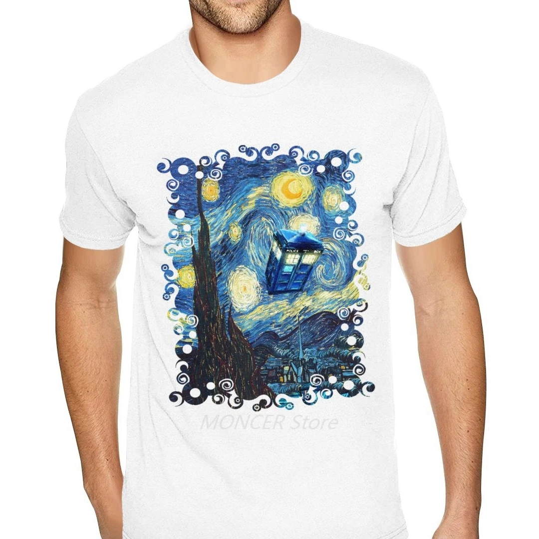 

Pride Phone Booth Van Gogh Starry The Night Shirts Mens Cheap Custom Short Sleeves Ultra Cotton Crew Tee Shirt