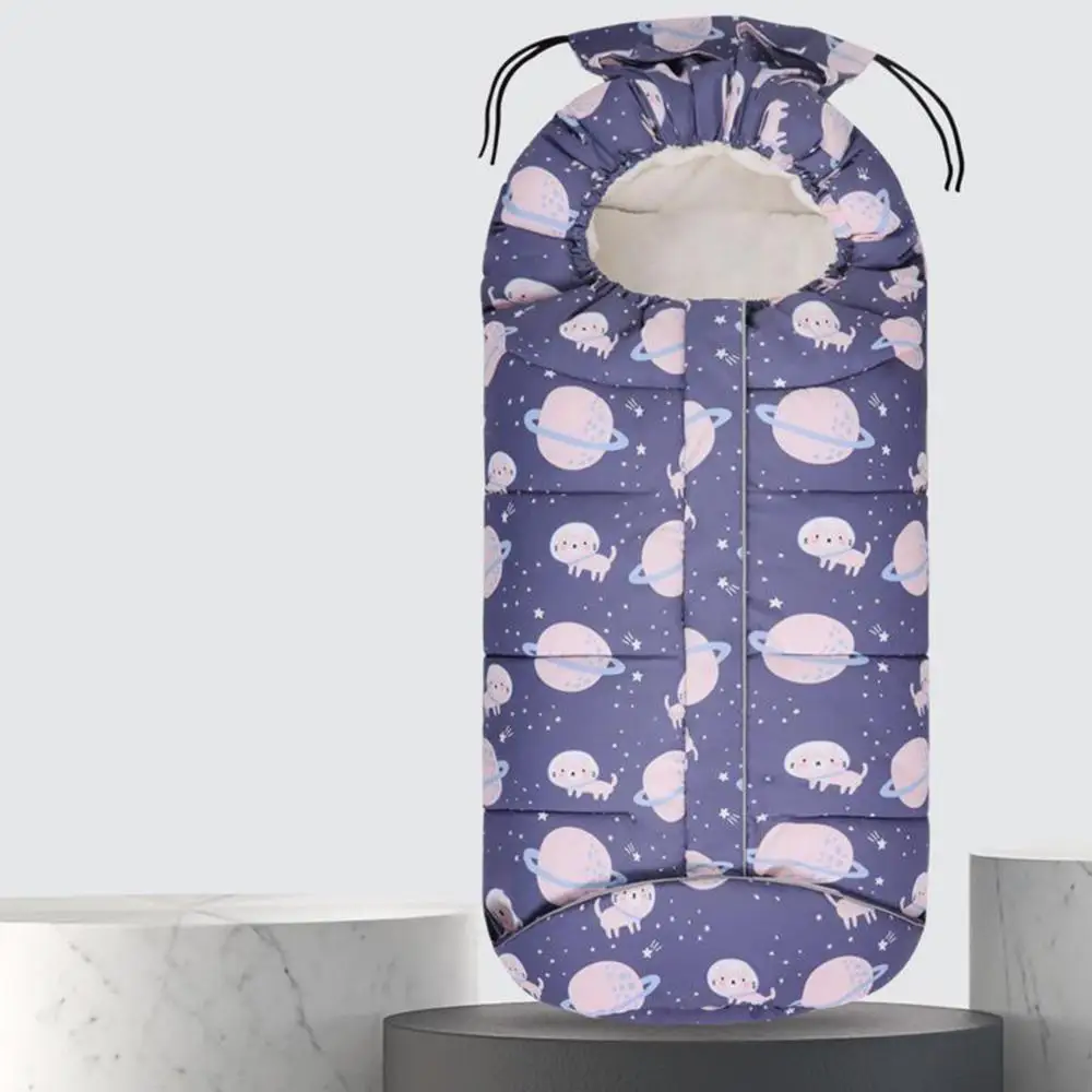 

Coral Fleece Lined Baby Pram Sleepsack Wrap Blanket Stroller Footmuff Cover Pushchair Windproof Warm Sleeping Bag