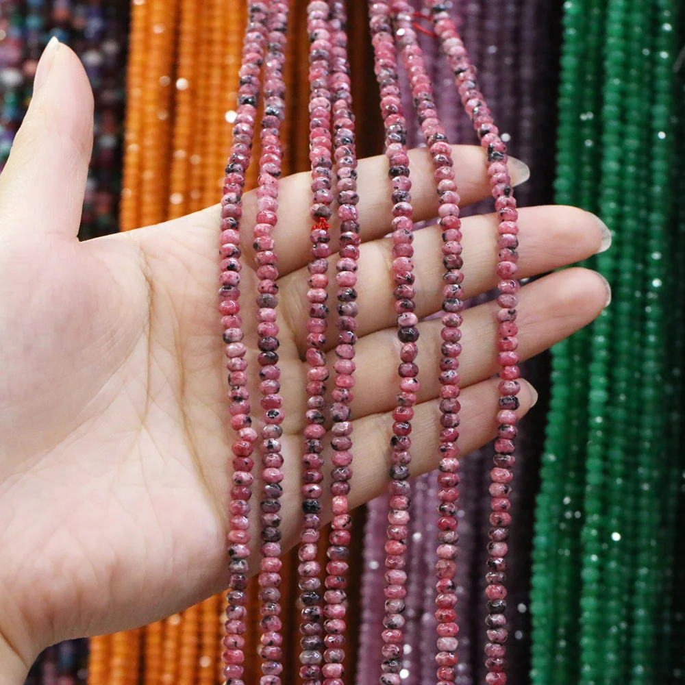 Граненые бусины плоской формы из натурального камня агата россыпью аксессуары