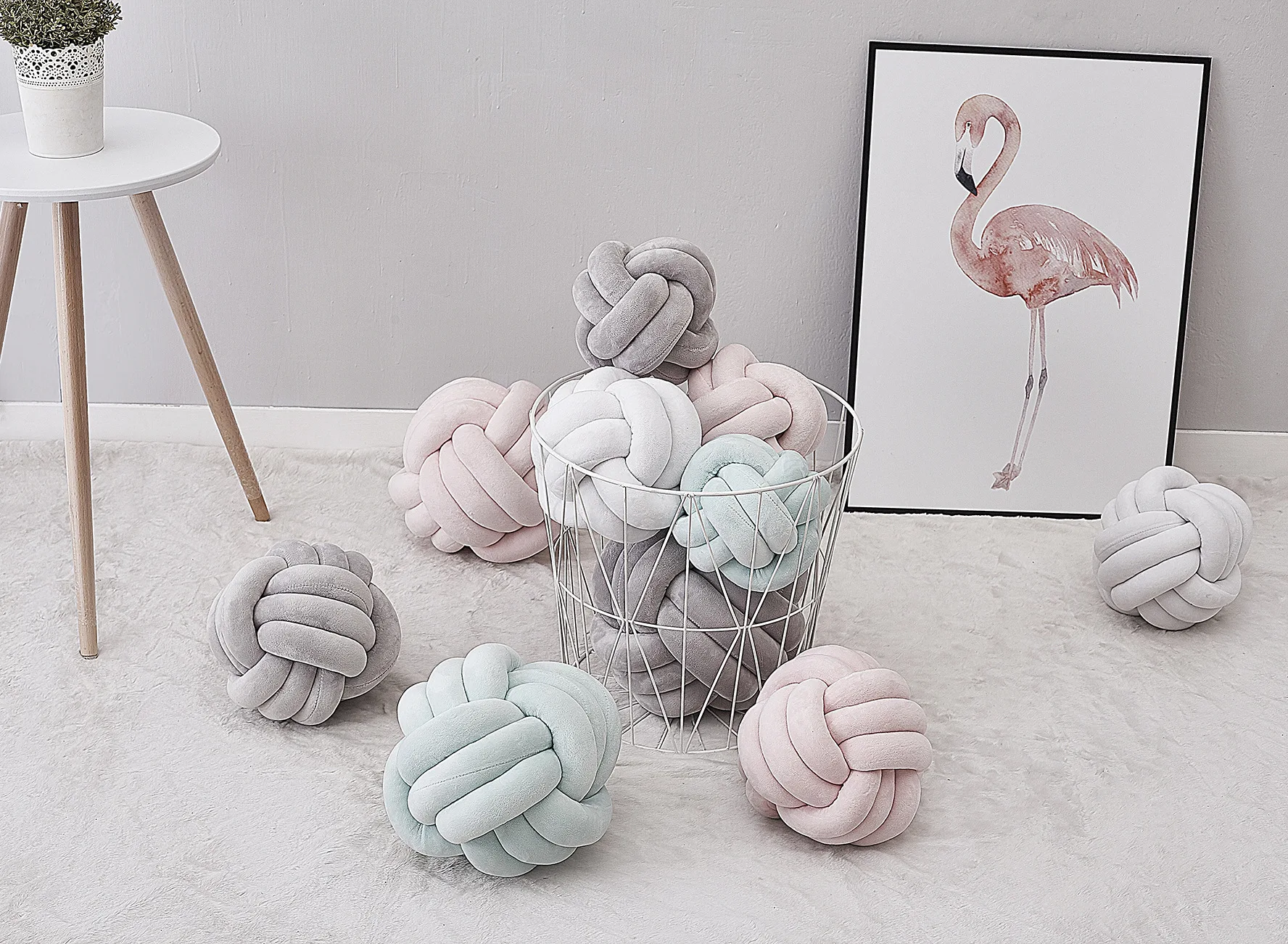 

Knot Ball Knotted Pillow Creative Nordic Sofa Pillow Decorative Children Dolls Toy Pillows Waist Back Cushions 18/22cm