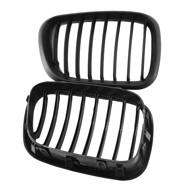 Решетка Передняя Матовая черная в спортивном стиле для BMW X5 E53 99 03 2 шт.|Гоночные