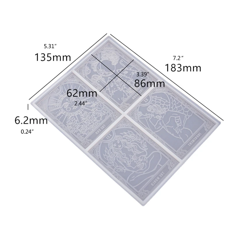 

N0HE Tarots Card Silicone Epoxy Molds for DIY Personalized Tarots Card Games