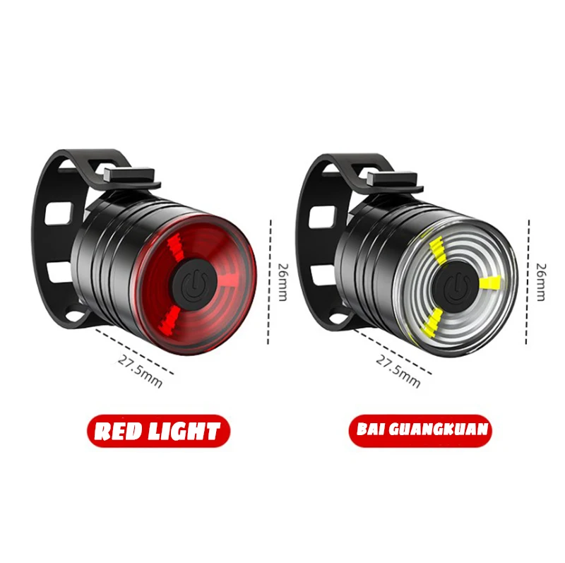 MTB Bike Light Bicycle Flashlight Taillight Warning Lamp Rechargeable Night Outdoor Cycling LED Lighting Accessories  Спорт