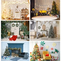christmas indoor theme photography background christmas tree fireplace children portrait for photo backdrops 21712 yxsd 04