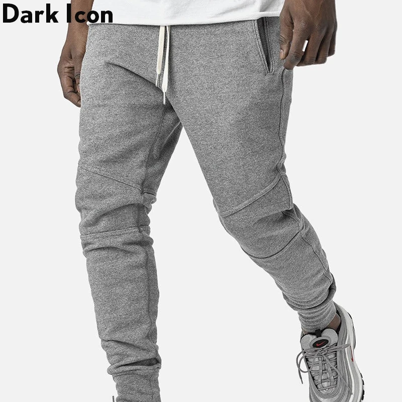 Темные иконы сплошной цвет Высокая уличная мода мужские брюки махровые