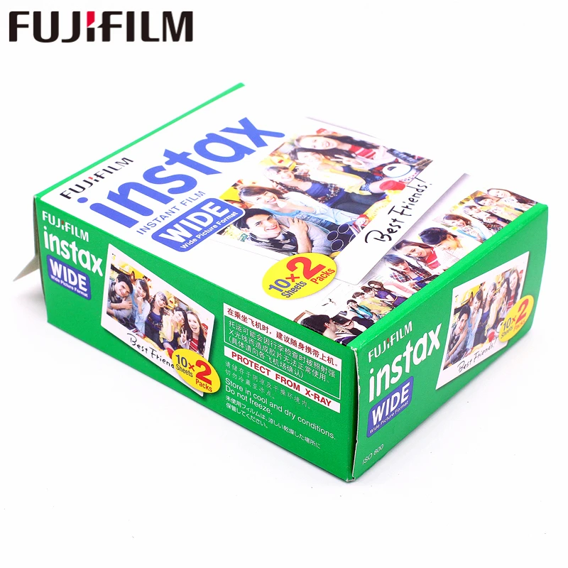 Genuine10.20.40 листов Fujifilm Instax Wide с белой кромкой+ Широкий радужная пленка для Fuji Instant фотобумага Камера 300/200/210/100