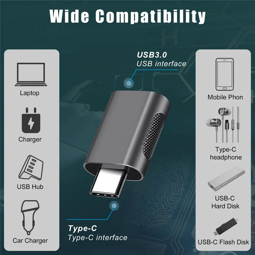 Кабель Type-C папа-USB мама из сплава с Type C на USB 30 переходник OTG для Macbook iPad Xiaomi Samsung Huawei