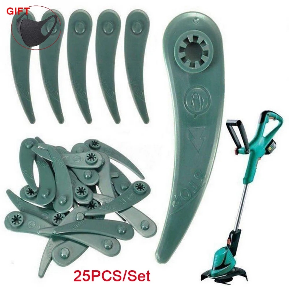 Plastic Blade Trimmer 25 Pieces Replacement Grass Blades Dura Lawn Mower for BOSCH ART 23-18 LI | Инструменты