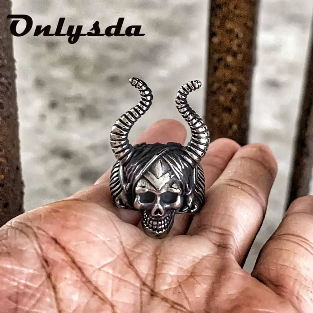 Мужское кольцо из нержавеющей стали уникальное в стиле панк готика сатана демон