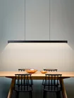 Дизайнерская Люстра для столовой, простой современный светильник для обеденного стола в скандинавском стиле, Минималистичная светодиодная длинная офисная лампа