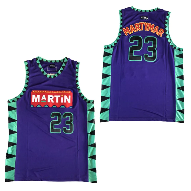 

BG basketball jerseys MARTIN 23 MARTYMAR jersey Embroidery sewing Outdoor sportswear Hip-hop culture movie purple summer