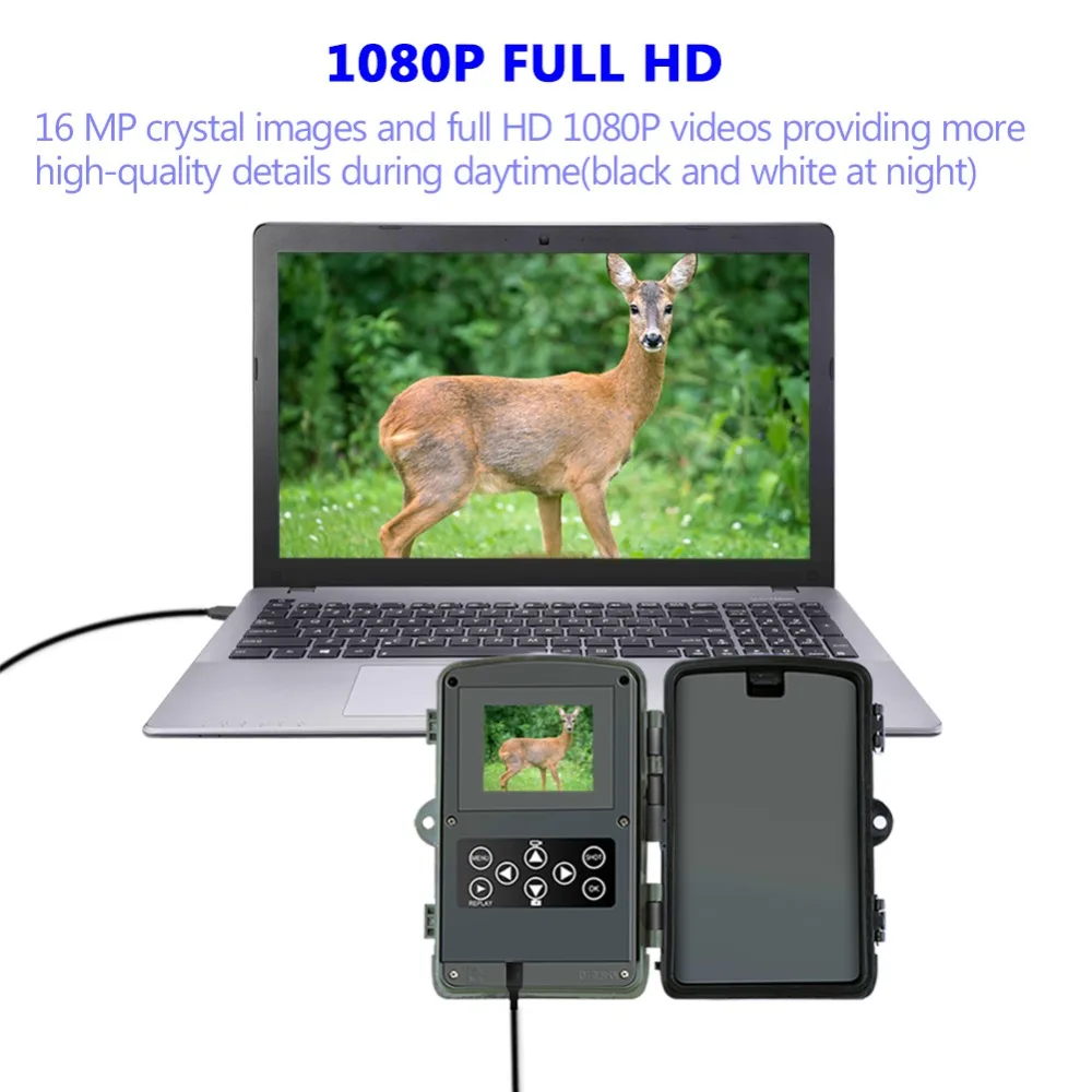 ZREN HC801A охотничья камера 16MP Trail камера ночного видения лес Водонепроницаемая дикая ловушки для фотоаппаратов камера Chasse Скауты