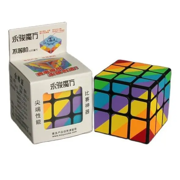 Оригинальный YJ неравный 3x3 Радужный куб Yongjun 3x3x3 магический пазл 57 мм черный