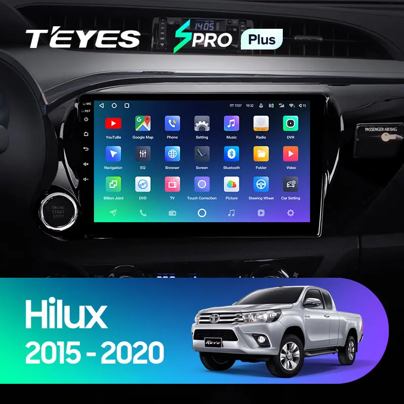 TEYES SPRO Plus Штатная магнитола For Тойота Хайлюкс Пикап Toyota Hilux Pick Up AN120 2015 - 2020 Android 10 до