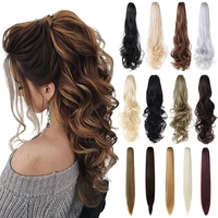 shangzi claw clip on ponytail long curly hair extension synthetic ponytail for women pony tail hair extension hairpiece