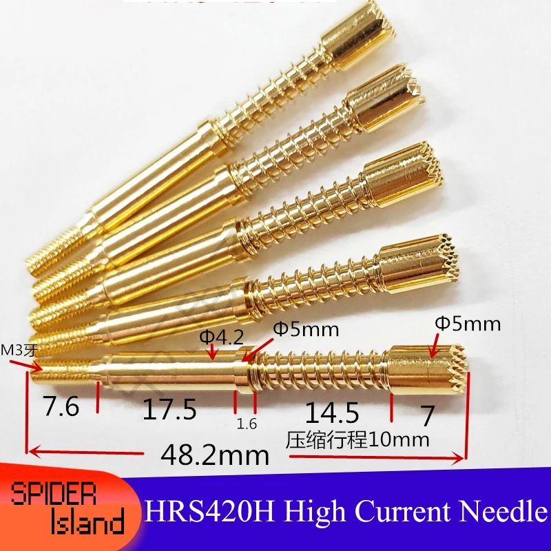100pcs High Current Needle HRS420H 16 Teeth Elastic Force 1000g Current Probe Current Needle 420 * 4820H 15A Thimble