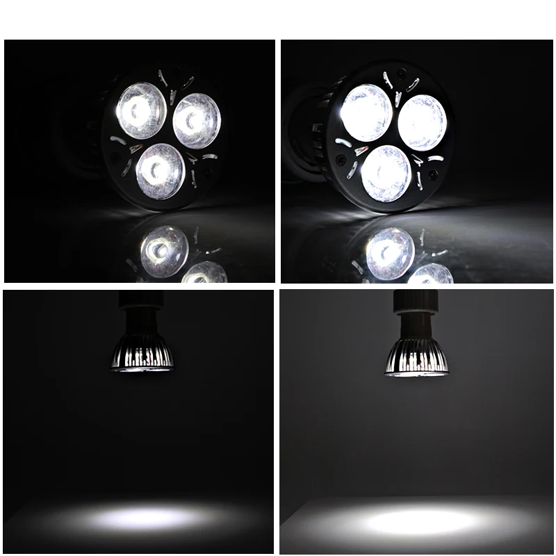 Gu10 led 220v алюминиевый прожектор Диммер 3W Высокое качество Gu 10 затемнение 1W * 3
