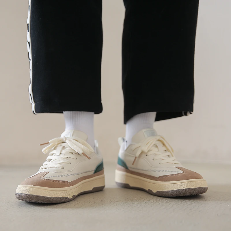 Forrest Couple Shoes Classic Sneakers Shoes Y40 Retro Low-top Lace -up Casual 's 2021 Spring New Leather Flats Round Toe