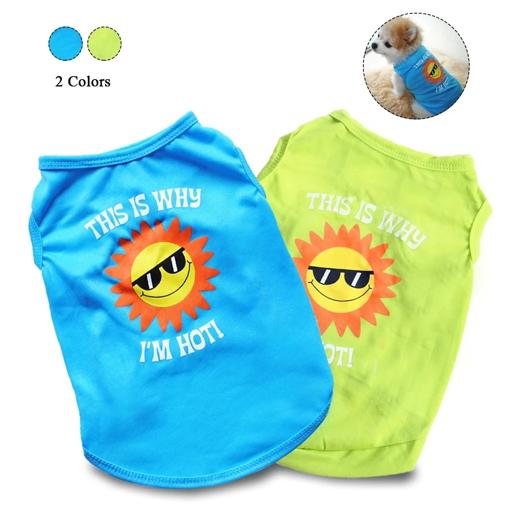

Sun Pattern Summer Pets Dog Clothes Breathable Puppy Cat Chihuahua Vest Small Medium Dogs T-Shirts Supplies